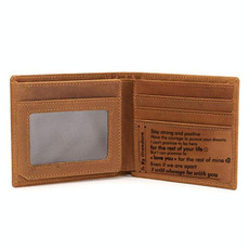 6003 Men Gift Crazy Horse Leather Lettering Laser Mark Wallet(B785) 6003 Men Gift Crazy Horse Leather Lettering Laser Mark Wallet(B785)