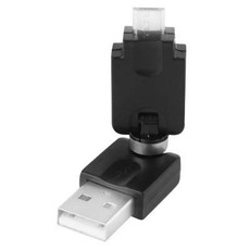 USB 2.0 AM to Micro USB 360 Degree Swivel Adapter for Galaxy S IV / i9500 / S III / i9300 /Note II / N7100 / i9220 / i9100 / i9082 / Nokia / LG / BlackBerry / HTC One X /Amazon Kindle / Sony Xperia etc(Black)