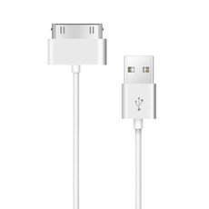 30 Pin Male to USB Male Charging & Data Sync Cable for iPad / 2 / 3, iPhone 4 & 4s, iPod Nano, iPod Touch, Length: 1m(White)