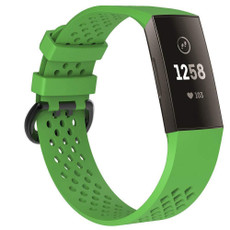 Square Hole Adjustable Sport Watch Band for FITBIT Charge 3(Green)