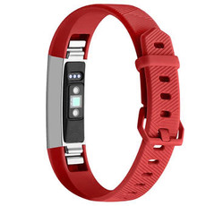 Solid Color Silicone Watch Band for FITBIT Alta / HR(Red)