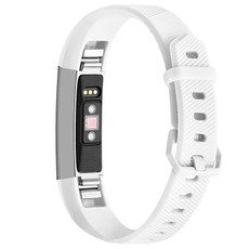 Solid Color Silicone Watch Band for FITBIT Alta / HR(White)