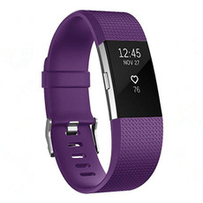 Square Pattern Adjustable Sport Watch Band for FITBIT Charge 2, Size: L, 12.5x8.5cm(Purple)