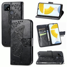 For OPPO Realme C21Y Butterfly Love Flowers Embossed Horizontal Flip Leather Case with Holder & Card Slots & Wallet & Lanyard(Black) For OPPO Realme C21Y Butterfly Love Flowers Embossed Horizontal Flip Leather Case with Holder & Card Slots & Wallet & Lanyard(Black)