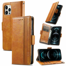For iPhone 13 Pro Max CaseNeo Business Splicing Dual Magnetic Buckle Horizontal Flip PU Leather Case with Holder & Card Slots & Wallet  (Yellow)