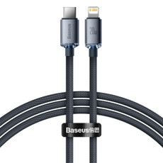 Baseus CAJY000201 Crystal Shine Series 20W USB-C / Type-C to 8 Pin Fast Charging Data Cable, Cable Length:1.2m(Black)