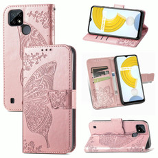 For OPPO Realme C21Y Butterfly Love Flowers Embossed Horizontal Flip Leather Case with Holder & Card Slots & Wallet & Lanyard(Rose Gold) For OPPO Realme C21Y Butterfly Love Flowers Embossed Horizontal Flip Leather Case with Holder & Card Slots & Wallet & Lanyard(Rose Gold)