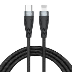 ADC-008 30W USB-C / Type-C to 8 Pin Fast Charge Data Cable, Cable Length:1m(Black Grey)