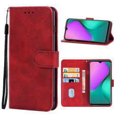 Leather Phone Case For Infinix Hot 10 Play(Red) Leather Phone Case For Infinix Hot 10 Play(Red)