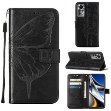 For Infinix Note 11S / Note 11 Pro Embossed Butterfly Leather Phone Case(Black)