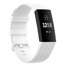 18mm Silver Color Buckle TPU Wrist Strap Watch Band for Fitbit Charge 4 / Charge 3 / Charge 3 SE, Size: L(White)