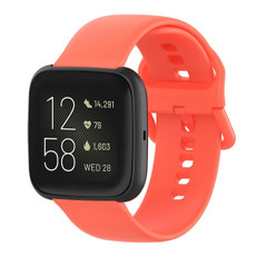 23mm Color Buckle Silicone Wrist Strap Watch Band for Fitbit Versa 2 / Versa / Versa Lite / Blaze, Size: S(Watermelon Red)