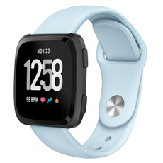 For Fitbit Versa 2 / Fitbit Versa / Fitbit Versa Lite Solid Color Silicone Watch Band, Size:S(Baby Blue)