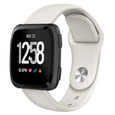 For Fitbit Versa 2 / Fitbit Versa / Fitbit Versa Lite Solid Color Silicone Watch Band, Size:L(Apricot)