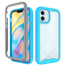 For iPhone 12 mini Starry Sky Solid Color Series Shockproof PC + TPU Protective Case(Light Blue)