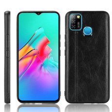 For Infinix Hot 10 Lite Shockproof Sewing Cow Pattern Skin PC + PU + TPU Case(Black) For Infinix Hot 10 Lite Shockproof Sewing Cow Pattern Skin PC + PU + TPU Case(Black)