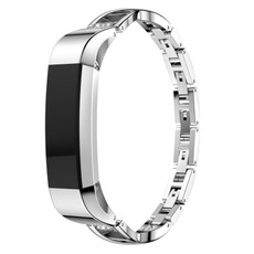 For Fitbit Alta Smart Watch X-shaped Metal Watch Band(Silver)