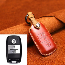 For Kia Old Style Car Cowhide Leather Key Protective Cover Key Case (Red) For Kia Old Style Car Cowhide Leather Key Protective Cover Key Case (Red)