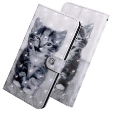 3D Coloured Drawing Pattern Horizontal Flip Leather Case with Holder & Card Slots & Wallet & Lanyard for LG K50 / Q60(Cheshire Cat)