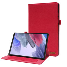 For Samsung Galaxy Tab A8 10.5 2021 Horizontal Flip Fabric PU Leather Tablet Case with Card Slots & Holder(Red)