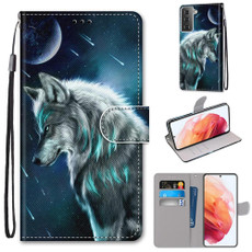 For Samsung Galaxy S21 5G Coloured Drawing Cross Texture Horizontal Flip PU Leather Case with Holder & Card Slots & Wallet & Lanyard(Pensive Wolf) For Samsung Galaxy S21 5G Coloured Drawing Cross Texture Horizontal Flip PU Leather Case with Holder & Card Slots & Wallet & Lanyard(Pensive Wolf)