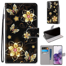 For Samsung Galaxy S21+ 5G Coloured Drawing Cross Texture Horizontal Flip PU Leather Case with Holder & Card Slots & Wallet & Lanyard(Gold Diamond Butterfly) For Samsung Galaxy S21+ 5G Coloured Drawing Cross Texture Horizontal Flip PU Leather Case with Holder & Card Slots & Wallet & Lanyard(Gold Diamond Butterfly)