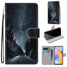 For Honor 10X Lite Coloured Drawing Cross Texture Horizontal Flip PU Leather Case with Holder & Card Slots & Wallet & Lanyard(Mountain Road Starry Sky) For Honor 10X Lite Coloured Drawing Cross Texture Horizontal Flip PU Leather Case with Holder & Card Slots & Wallet & Lanyard(Mountain Road Starry Sky)