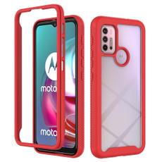 For Motorola Moto G30 Starry Sky Solid Color Series Shockproof PC + TPU Protective Case(Red)