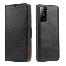 For Samsung Galaxy S21+ 5G Crazy Horse Texture Detachable Magnetic Back Cover Horizontal Flip Leather Case with Holder & Card Slots & Photo Frame & Wallet(Black)
