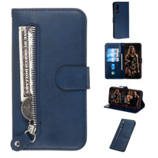 For Huawei Honor 9X / Honor 9X Pro Fashion Calf Texture Zipper Horizontal Flip PU Leather Case, with Holder & Card Slots & Wallet(Blue)