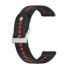 20mm Universal Colorful Hole Silicone Watch Band(Black Orange)