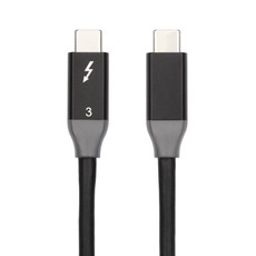 100W USB-C / Type-C 4.0 Male to USB-C / Type-C 4.0 Male Two-color Full-function Data Cable for Thunderbolt 3, Cable Length:0.31m