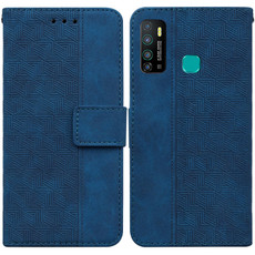 For Tecno Camon 15 Geometric Embossed Leather Phone Case(Blue)
