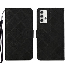 For Samsung Galaxy A32 5G Ethnic Style Embossed Pattern Leather Phone Case(Black)