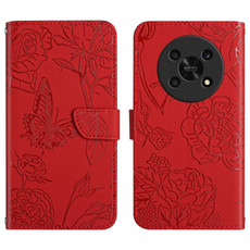 For Honor Magic4 Lite 5G Skin Feel Butterfly Peony Embossed Leather Phone Case(Red) For Honor Magic4 Lite 5G Skin Feel Butterfly Peony Embossed Leather Phone Case(Red)