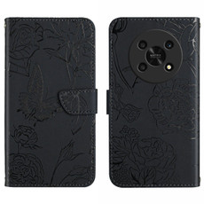 For Honor Magic4 Lite 5G Skin Feel Butterfly Peony Embossed Leather Phone Case(Black) For Honor Magic4 Lite 5G Skin Feel Butterfly Peony Embossed Leather Phone Case(Black)