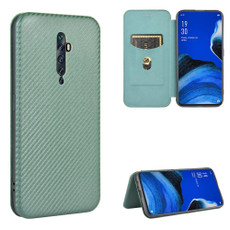 For OPPO Reno2 Z / F Carbon Fiber Texture Horizontal Flip TPU + PC + PU Leather Case with Card Slot(Green) For OPPO Reno2 Z / F Carbon Fiber Texture Horizontal Flip TPU + PC + PU Leather Case with Card Slot(Green)