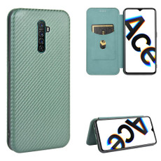 For OPPO Rnoe Ace Carbon Fiber Texture Horizontal Flip TPU + PC + PU Leather Case with Card Slot(Green) For OPPO Rnoe Ace Carbon Fiber Texture Horizontal Flip TPU + PC + PU Leather Case with Card Slot(Green)