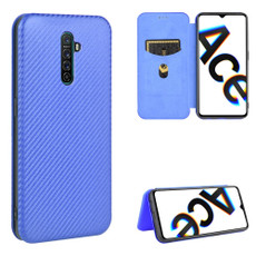 For OPPO Rnoe Ace Carbon Fiber Texture Horizontal Flip TPU + PC + PU Leather Case with Card Slot(Blue) For OPPO Rnoe Ace Carbon Fiber Texture Horizontal Flip TPU + PC + PU Leather Case with Card Slot(Blue)