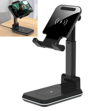 T6 2 in 1 Portable Folding Stand Wireless Charging, Style:Double Charge(Black)