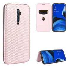 For OPPO Reno2 Z / F Carbon Fiber Texture Horizontal Flip TPU + PC + PU Leather Case with Card Slot(Pink) For OPPO Reno2 Z / F Carbon Fiber Texture Horizontal Flip TPU + PC + PU Leather Case with Card Slot(Pink)