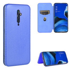 For OPPO Reno2 Z / F Carbon Fiber Texture Horizontal Flip TPU + PC + PU Leather Case with Card Slot(Blue) For OPPO Reno2 Z / F Carbon Fiber Texture Horizontal Flip TPU + PC + PU Leather Case with Card Slot(Blue)