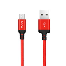 hoco X14 2m Nylon Braided Aluminium Alloy Micro USB to USB Data Sync Charging Cable(Red)