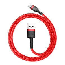 Baseus Kevlar 50cm 3A Max USB to USB-C / Type-C Data Sync Charge Cable(Red+Red)