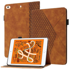 Rhombus Skin Feel Horizontal Flip Tablet Leather Case with Card Slots & Holder & Sleep / Wake-up Function For iPad mini (2019) / 4 / 3 / 2(Brown)