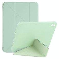 For iPad mini 6 Multi-folding Horizontal Flip Honeycomb PU Leather + Shockproof TPU Tablet Case with Holder(Mint Green)