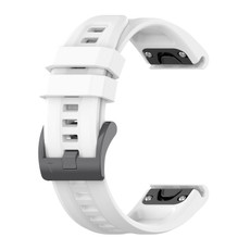 For Garmin Fenix 5 Plus 22mm Silicone Solid Color Watch Band(White)