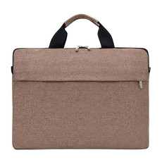 Portable Notebook Bag Multifunctional Waterproof and Wear-Resistant Single Shoulder Computer Bag, Size: 14 inch(Brown)