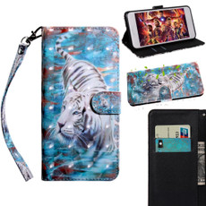 3D Painting Pattern Coloured Drawing Horizontal Flip TPU + PU Leather Case with Holder & Card Slots & Wallet For Galaxy J4+(Tiger)