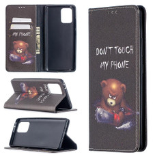 For Samsung Galaxy A91 Colored Drawing Pattern Invisible Magnetic Horizontal Flip PU Leather Case with Holder & Card Slots & Wallet(Bear)
